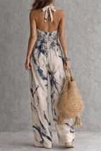 Cobalt Muse Halter Wide-Leg Jumpsuit