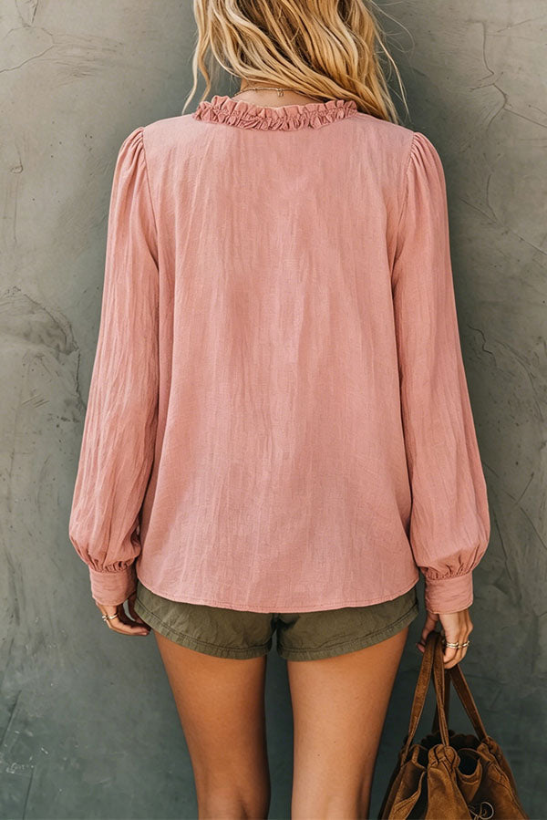 Boho Chic Ruffled V-Neck Top