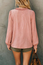Boho Chic Ruffled V-Neck Top