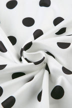 Polka Dot Halter Cowl Neck Rosette Ruffle High Split Maxi Dress