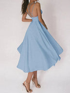 Yessica Elevated Dress with V Neck and Straps Evening Wear Edit