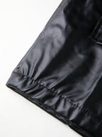 Oversized Black Faux Leather Jacket