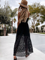 Boho Lace Maxi Slip Dress for Women - V Neck Open Front Romper - Summer Beach Vacation 2026