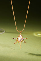 Stylish Affordable-Luxury Stainless Steel and Zircon Stud Earrings and Necklace