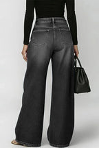 High-Street Edgy Eyelet Cut-Out Baggy Jeans