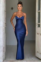 Back Tie Spaghetti Strap Formal Dress