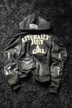Street Style 3D Letter Zipper Hoodie