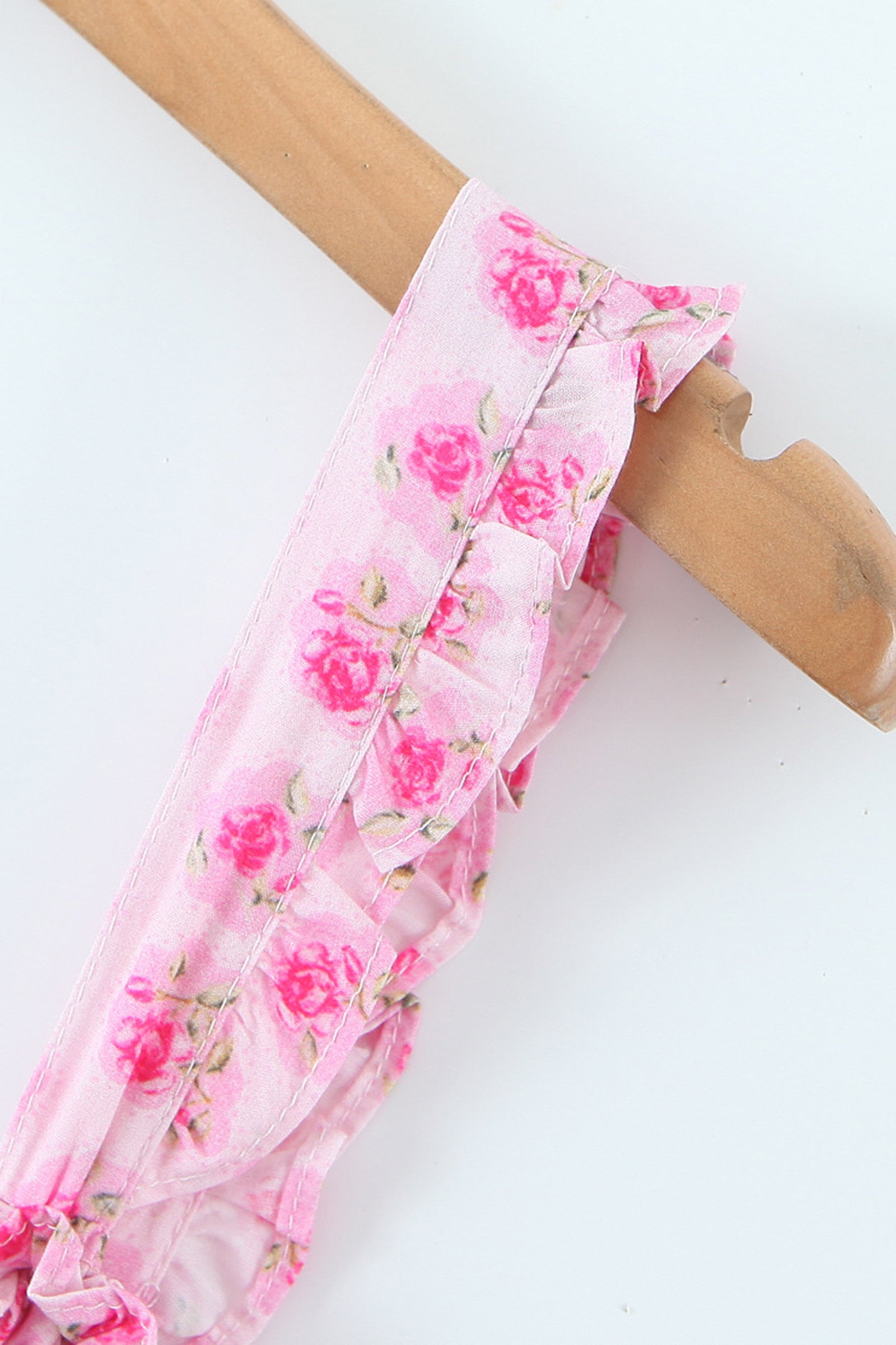 Smocked Square Neck Ruffle Trim Wide Strap Tiered Ditsy Floral Mini Dress