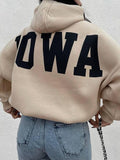 Letter Print Short Oversized Hoodie