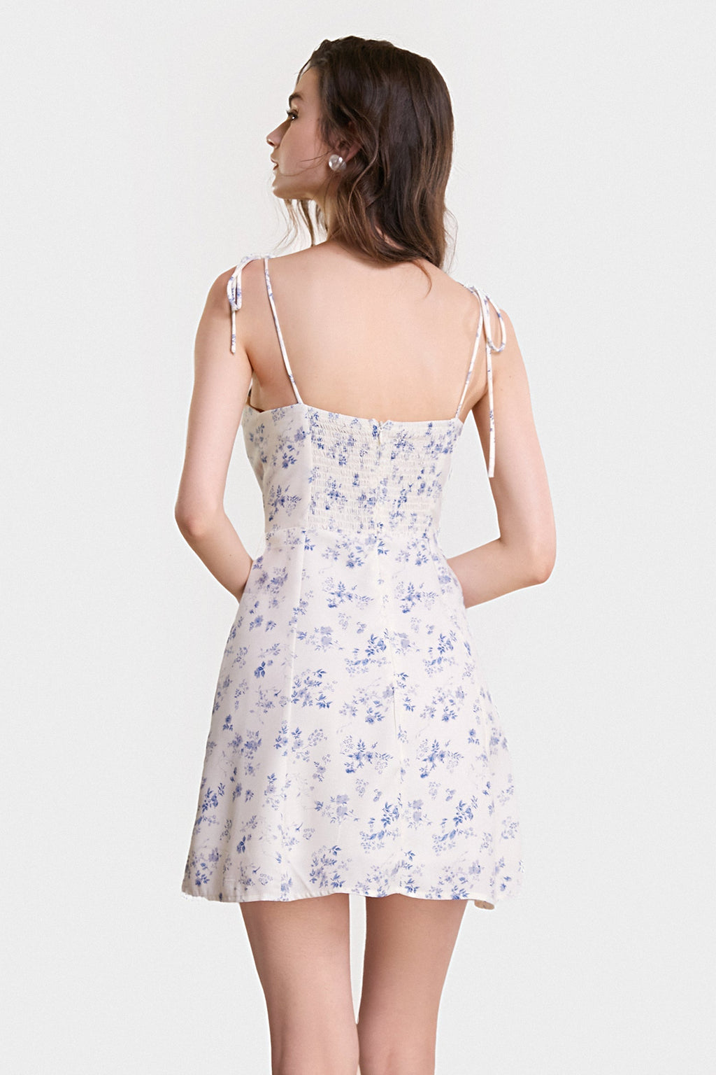 Floral Print Sweetheart Tie Shoulder Bustier Mini Dress
