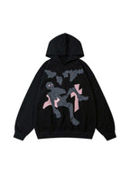 Street Cartoon Skull Print Oversized Hoodie