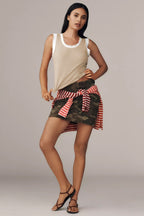 Sweet Contrast Ribbed Patchwork Tank Top