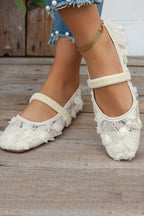 Fashionable Rose Square Toe Flat Casual Shoes