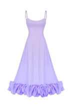 Spaghetti Strap Scoop Neck Ruffled Flounce Hem A-Line Maxi Dress