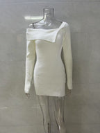 Off Shoulder Knit Mini Dress For Women 2026