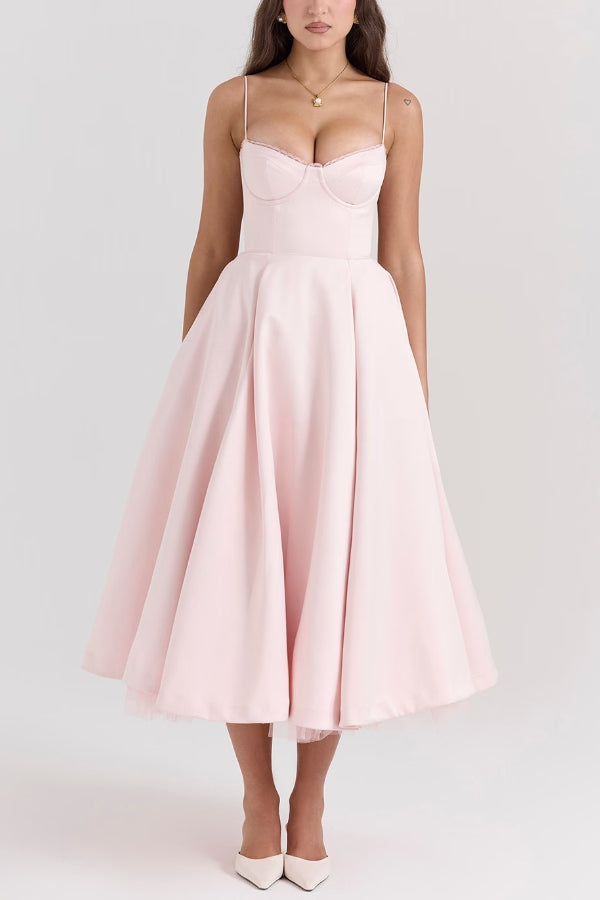 | Strapless V-neck Sleeveless Maxi Dress