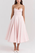 | Strapless V-neck Sleeveless Maxi Dress