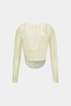 Solid Draped Cowl Neck Long-Sleeve Top