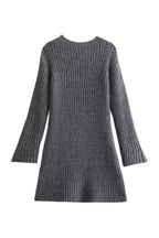 Rib Knit Mock Neck Long Sleeve Belted Bodycon Mini Dress