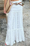 Sheer Floral High-Slit Skirt
