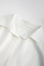 Pointed Collar Puff Sleeve Lace-Up Corset Waist Shirt Mini Dress