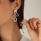 Irregular Flower Metal Earrings