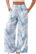 Tropical Wide Leg Pants | Shirred Waist Women__ Style