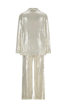 Sequin Long Sleeve Blazer Flare Long Pants Set