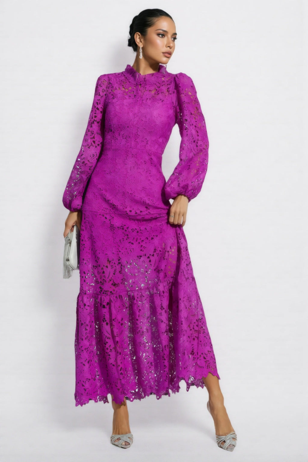 Viney Purple Cut Out Maxi Dress