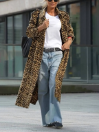 Ursula - Leopard Velvet Trench Jacket