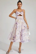 Laurns Purple Holiday Slip Midi Dress