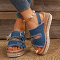 | Casual Denim Wedges