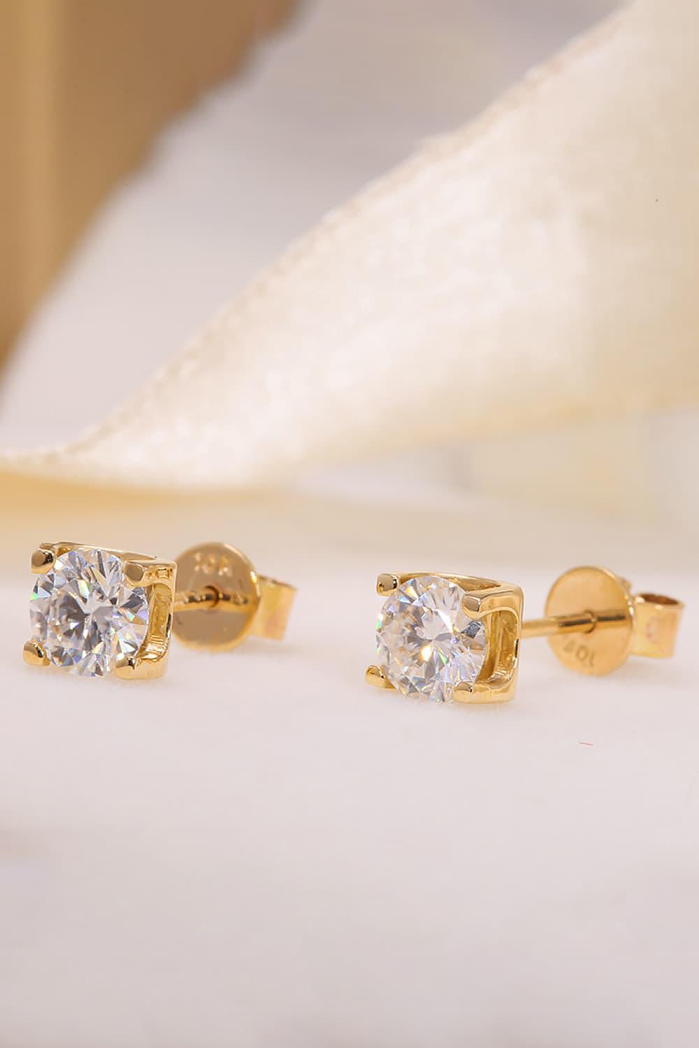 Blue Zone Planet | 1 Carat Lab-Grown Diamond 18K Gold Stud Earrings