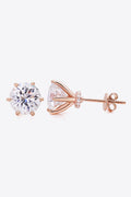 Blue Zone Planet | 1 Carat Lab-Grown Diamond 18K Rose Gold Stud Earrings