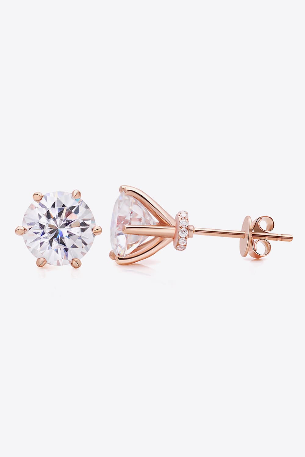 Blue Zone Planet | 1 Carat Lab-Grown Diamond 18K Rose Gold Stud Earrings