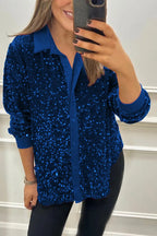 AMYVICTORIA™ - Shimmer Sequin Shirt