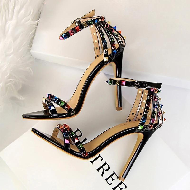 Rivets Women Sandals Roman Style Heeled Sandals