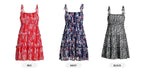 Square Neck Tie Shoulder Tiered Ruffle Ditsy Floral Mini Dress