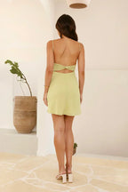 Sara Aesthetic Mini Dress Lime Green Boutique Collection