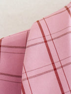Pink Plaid Nine Quarter Sleeve Blazer