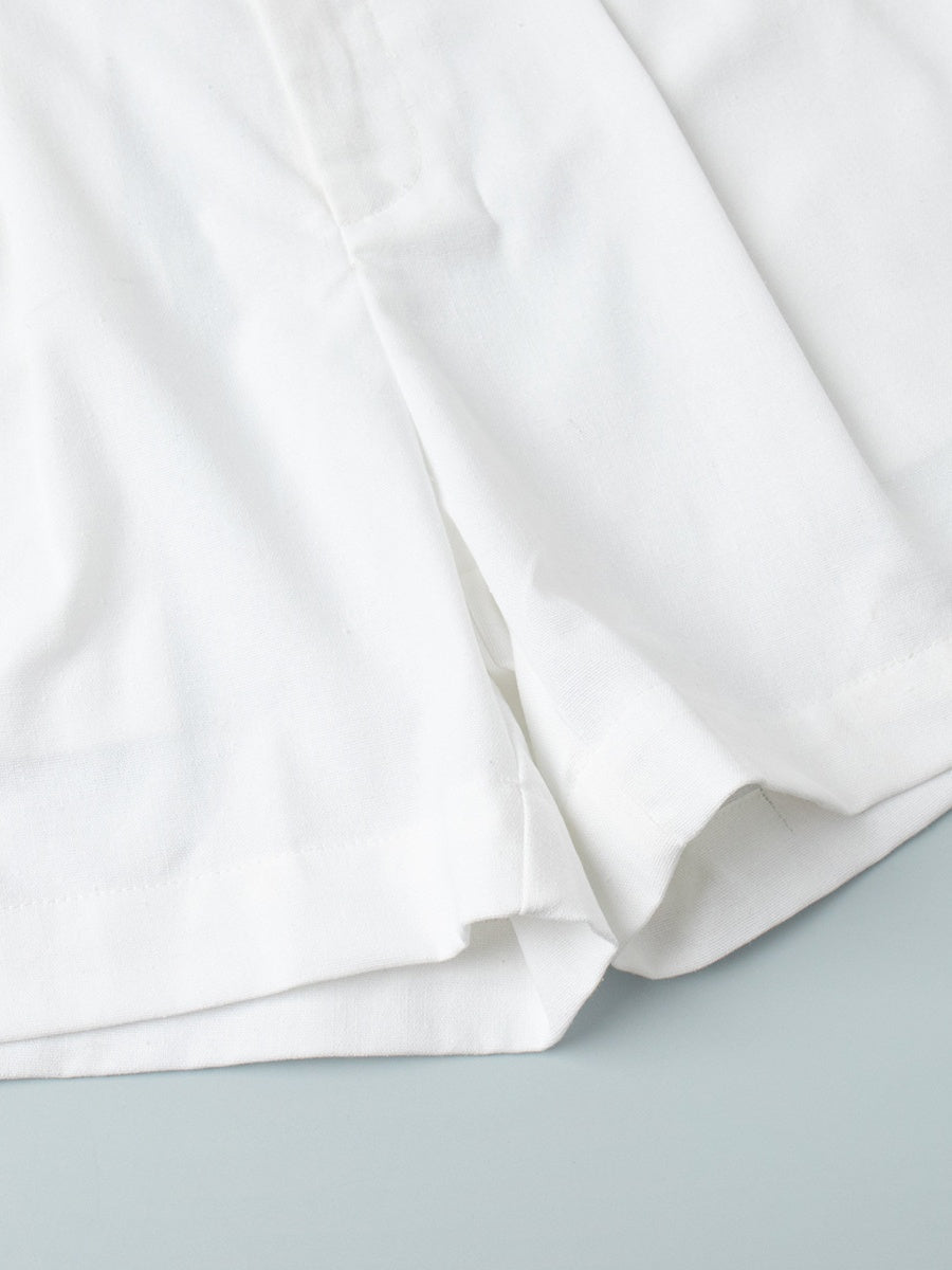 Flax Commuter Vest Loose Shorts Set 2-piece Sets