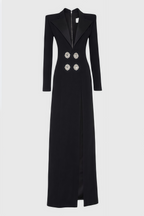 Vennan Crystal Embellished V-Neck Maxi Dress