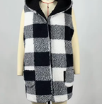 Velvet Plaid Sleeveless Vests
