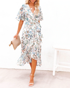 Bohemian Floral Wrap Dress