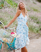 Printed V Neck Day to Night Dress