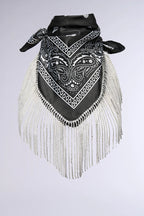 British Retro Diamond Tassel Square Scarf
