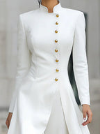 Elegant Front-buttons Long Blazer And Pants Set