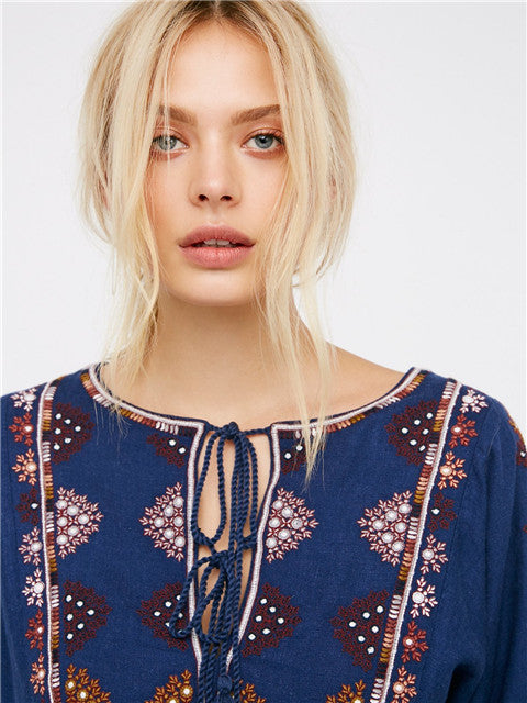 Melania New Embroidered Bohemian Mini Kimono