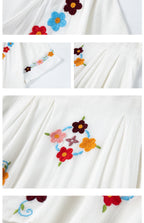 V Neck Embroidered Kaftan Dress