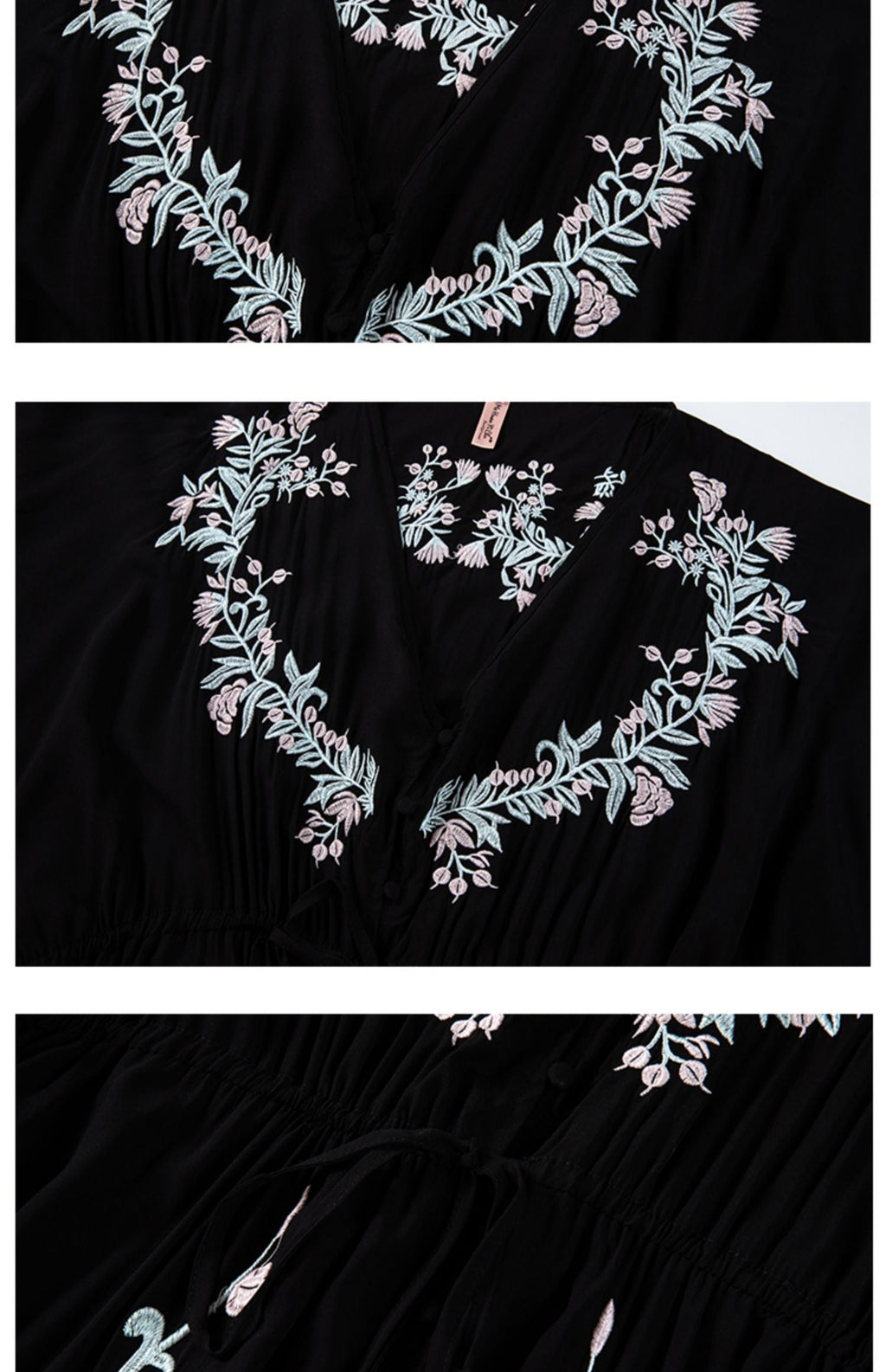 Vanessa Black Cotton Kaftan
